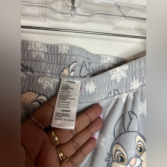 disney thumper pajamas Pajama Set Women’s Large  12/14 Joggers Pockets Tapered - Picture 6 of 10